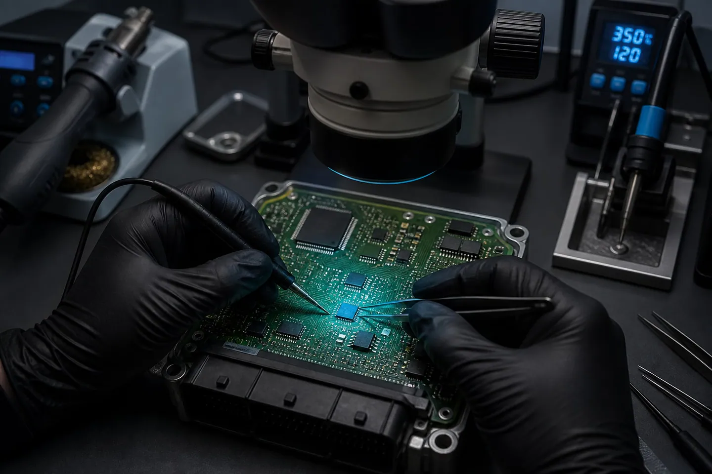 Poste de travail EEPROM Flash MCU en laboratoire automobile